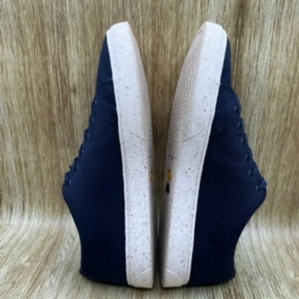 J. Crew Canvas Sneakers Men's Size 12 Navy Blue Canvas Lace Up Sneakers Shoes - Picture 7 of 10